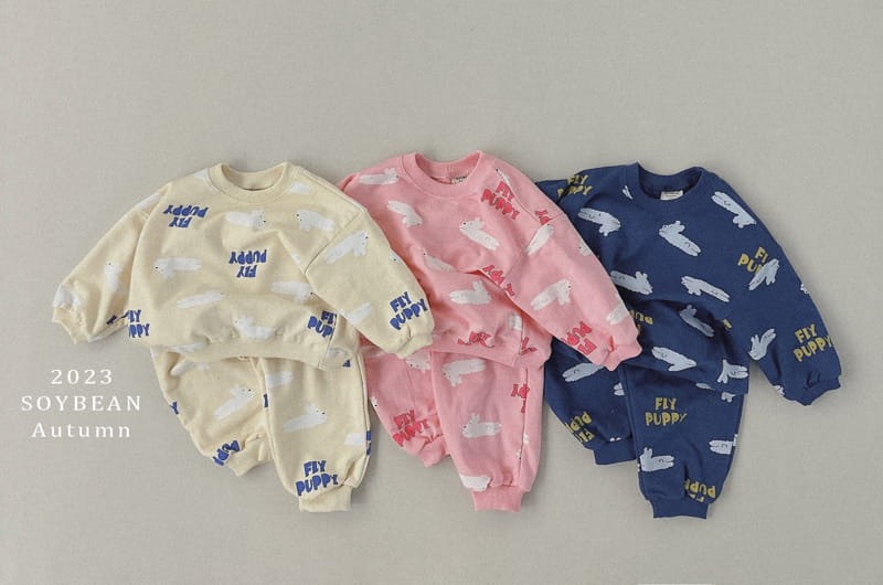 Soybean - Korean Children Fashion - #childofig - Fly Puppy Top Bottom Set - 10