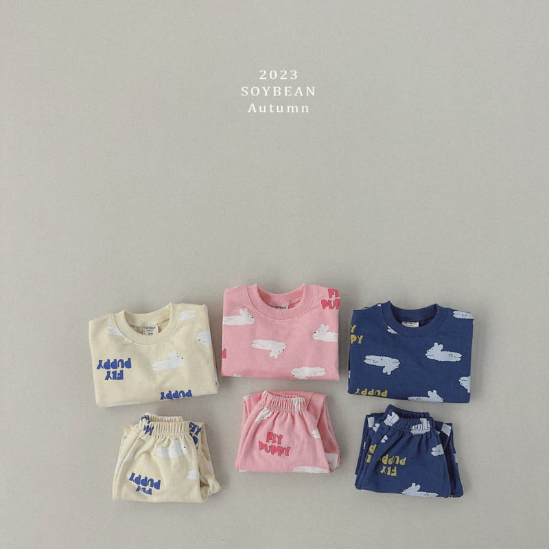 Soybean - Korean Children Fashion - #littlefashionista - Fly Puppy Top Bottom Set - 5