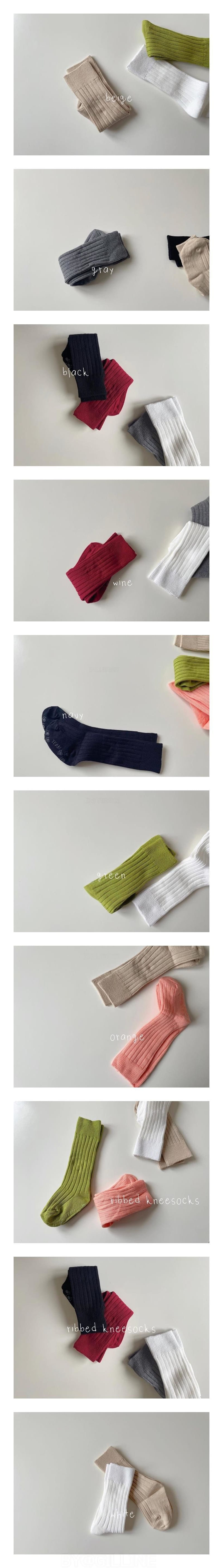 Teamand - Korean Children Fashion - #discoveringself - Muzi Rib Knee Socks