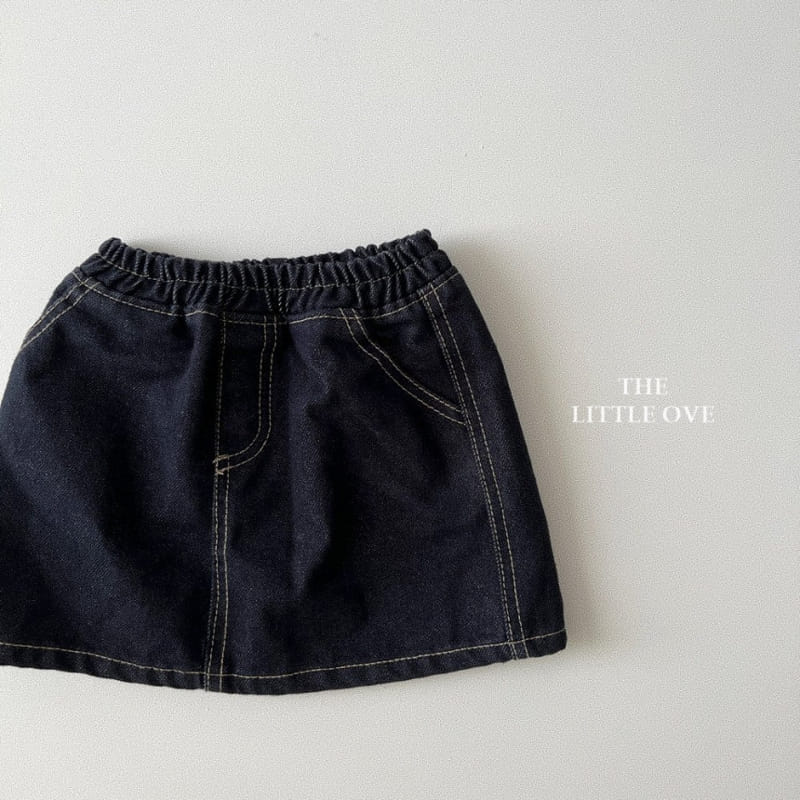 The Little Ove - Korean Children Fashion - #prettylittlegirls - Deep Denim Skirt - 3