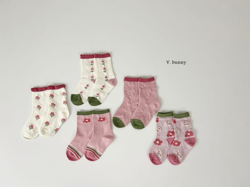 V Bunny - Korean Children Fashion - #Kfashion4kids - Pink Bear Socks Set - 12