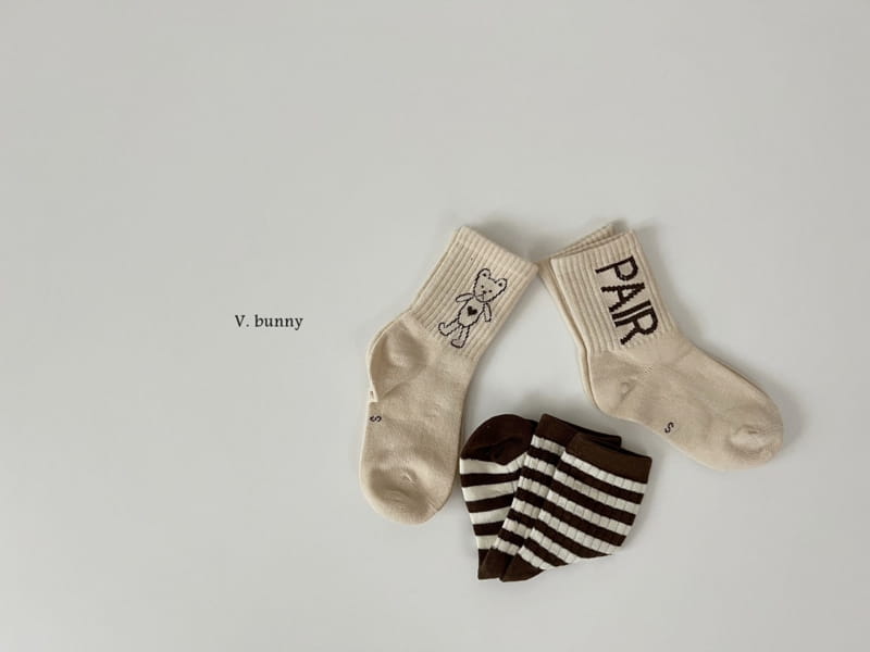 V Bunny - Korean Children Fashion - #childofig - Fair Socks Set - 6