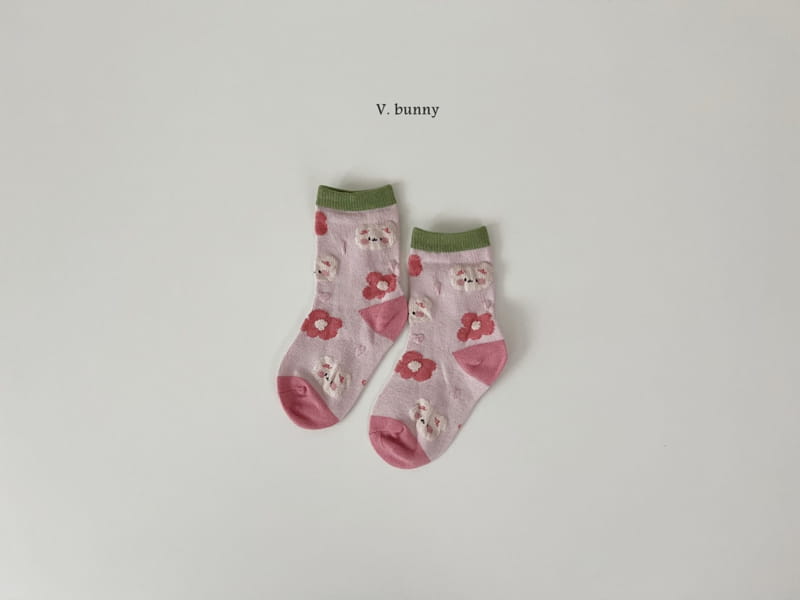 V Bunny - Korean Children Fashion - #childofig - Pink Bear Socks Set - 3