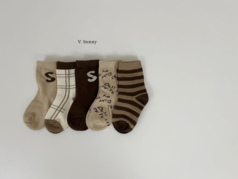 V Bunny - Korean Children Fashion - #childrensboutique - S Teddy Socks Set - 12