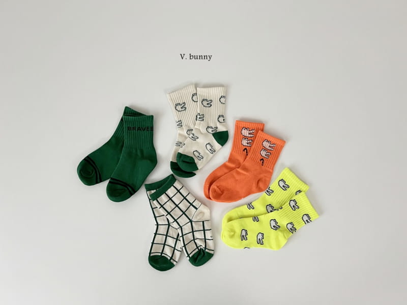 V Bunny - Korean Children Fashion - #childrensboutique - Crocodile Socks Set - 8