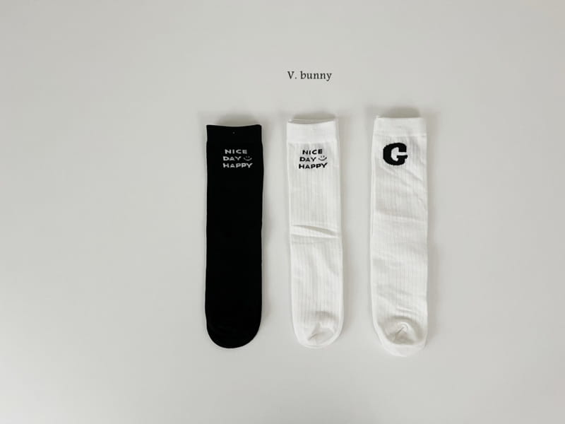 V Bunny - Korean Children Fashion - #designkidswear - Happy Day Socks Set - 2