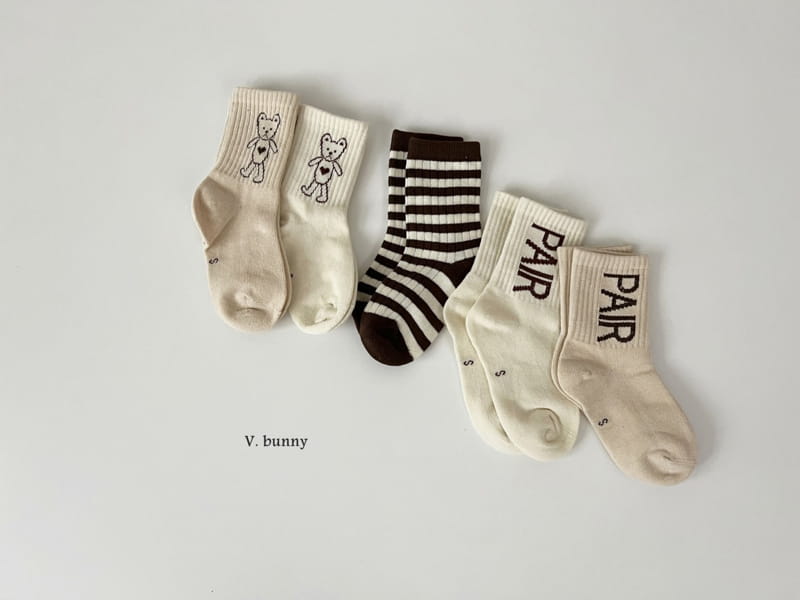 V Bunny - Korean Children Fashion - #designkidswear - Fair Socks Set - 8