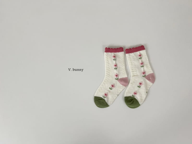 V Bunny - Korean Children Fashion - #designkidswear - Pink Bear Socks Set - 6