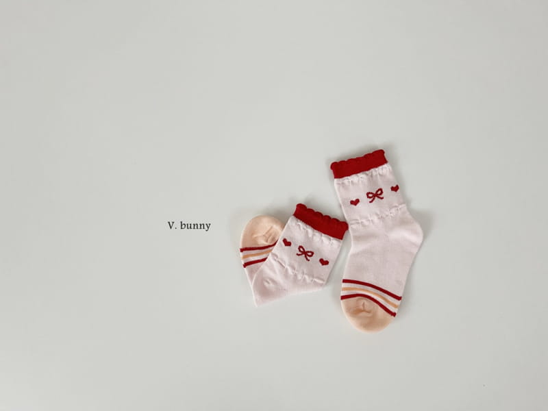 V Bunny - Korean Children Fashion - #designkidswear - Ribbon Check Socks Set - 5