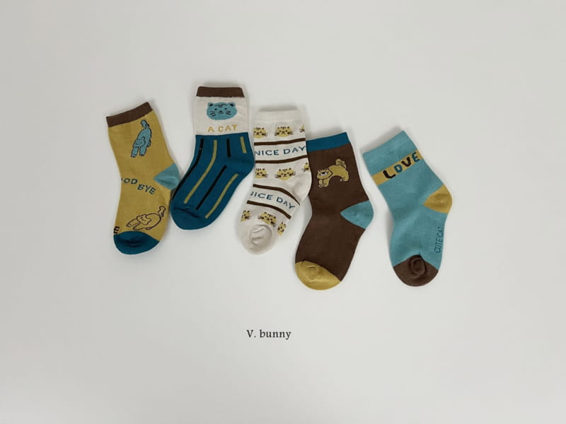 V Bunny - Korean Children Fashion - #designkidswear - Cats Socks Set - 2