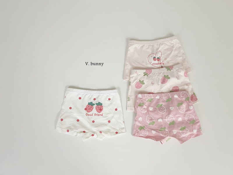 V Bunny - Korean Children Fashion - #designkidswear - Good Strawberry Underwear Set - 8