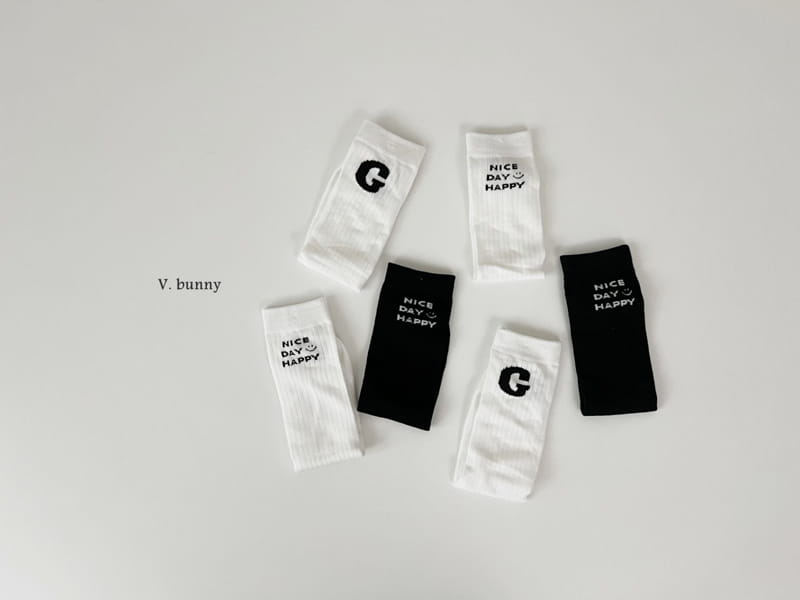 V Bunny - Korean Children Fashion - #discoveringself - Happy Day Socks Set - 3