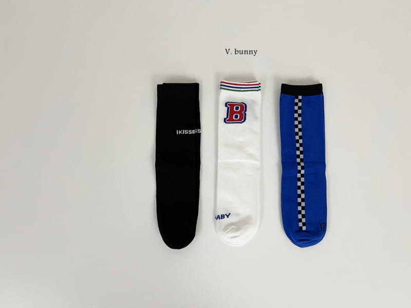 V Bunny - Korean Children Fashion - #discoveringself - Red B Socks Set