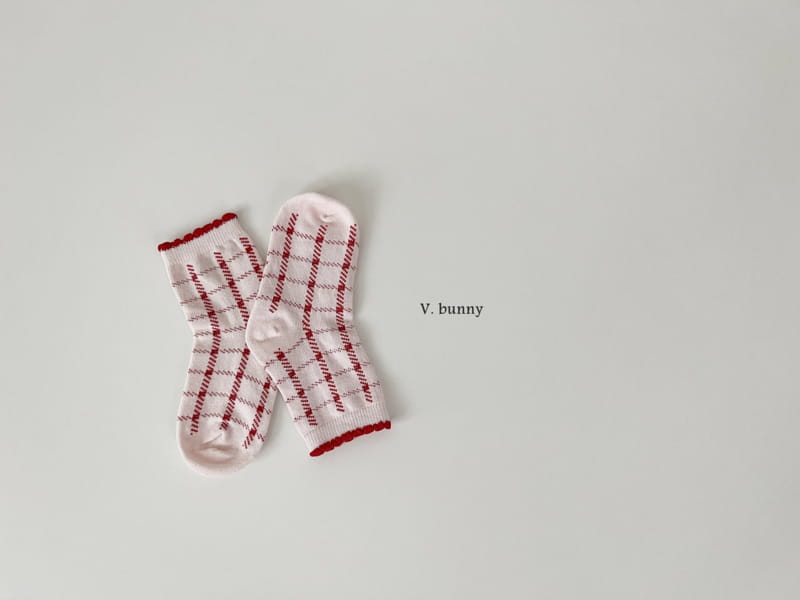 V Bunny - Korean Children Fashion - #discoveringself - Ribbon Check Socks Set - 6