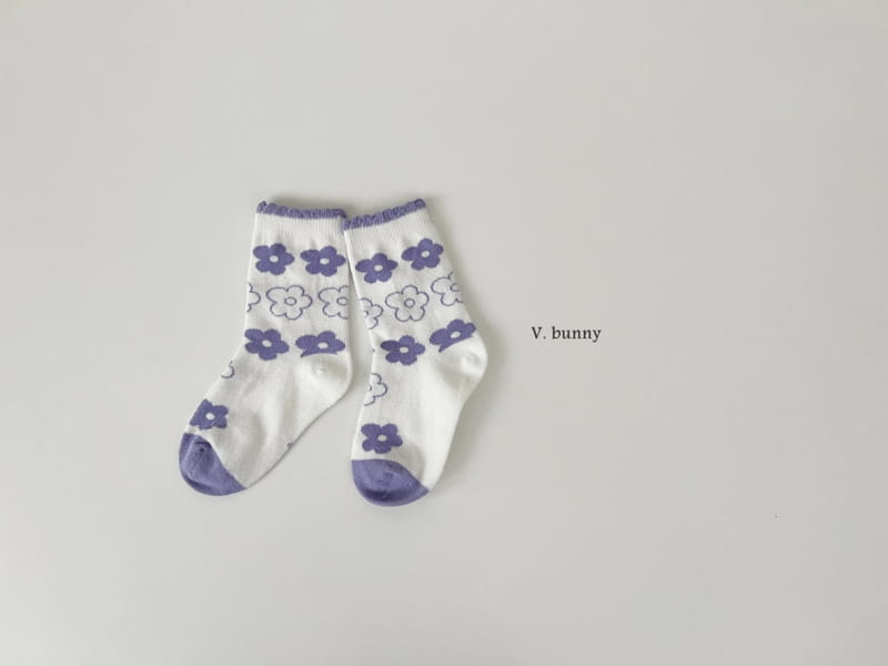 V Bunny - Korean Children Fashion - #discoveringself - Dia Flower Socks Set - 3