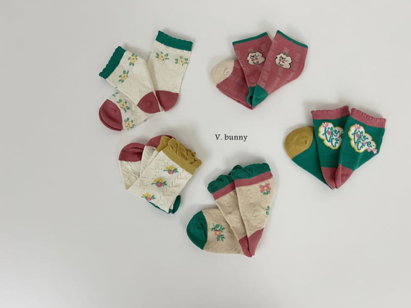 V Bunny - Korean Children Fashion - #discoveringself - Green Garden Socks Set - 2