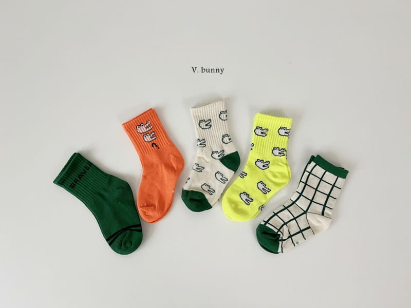 V Bunny - Korean Children Fashion - #discoveringself - Crocodile Socks Set - 10