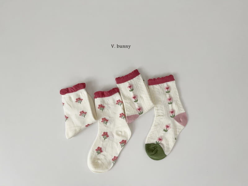 V Bunny - Korean Children Fashion - #fashionkids - Pink Bear Socks Set - 8