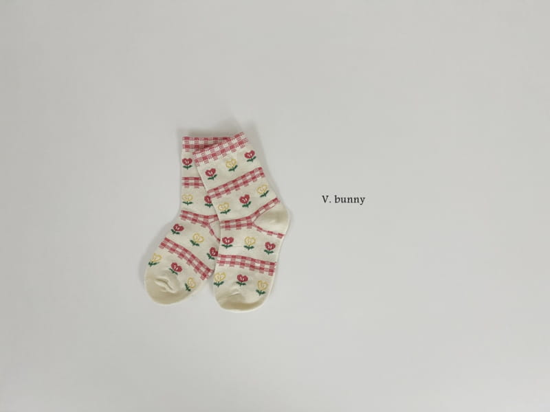 V Bunny - Korean Children Fashion - #fashionkids - Love Flower Socks Set - 5