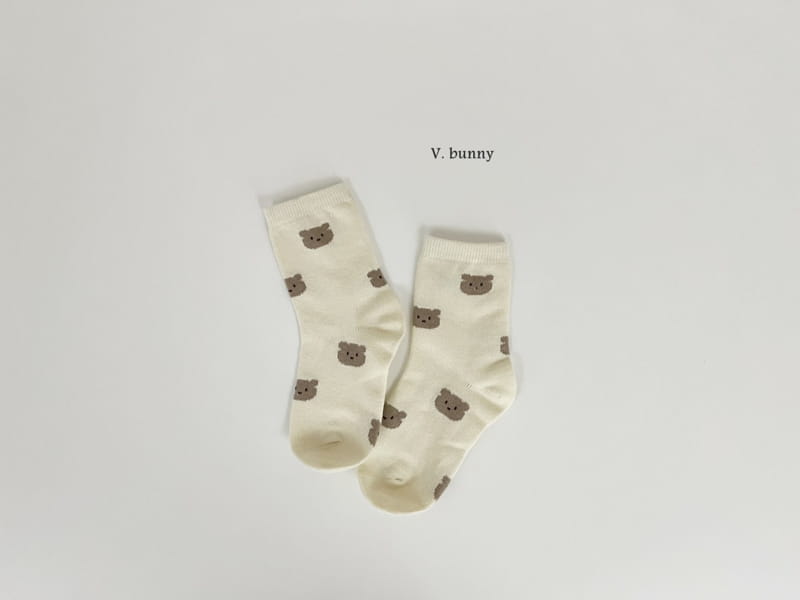 V Bunny - Korean Children Fashion - #fashionkids - Five Bear Socks Set - 7