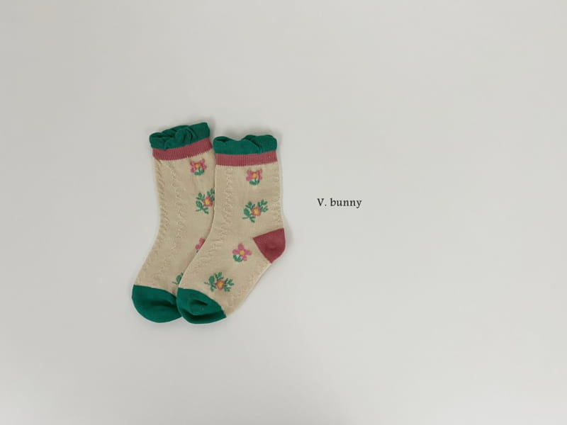 V Bunny - Korean Children Fashion - #fashionkids - Green Garden Socks Set - 4