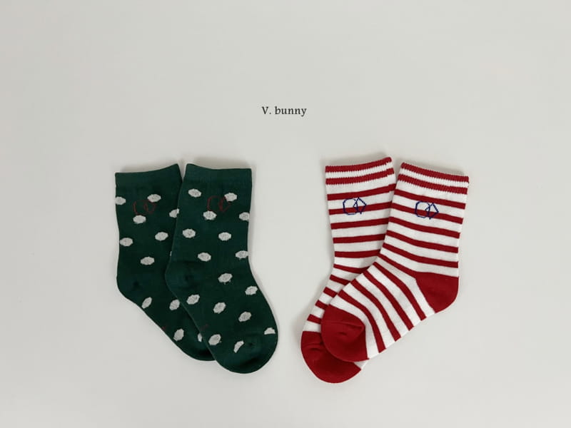 V Bunny - Korean Children Fashion - #kidsshorts - Shape Socks Set - 7