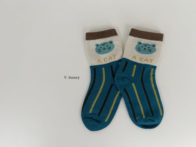 V Bunny - Korean Children Fashion - #kidsshorts - Cats Socks Set - 5