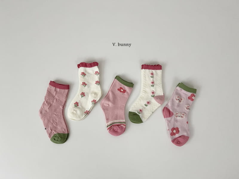 V Bunny - Korean Children Fashion - #kidsstore - Pink Bear Socks Set - 10