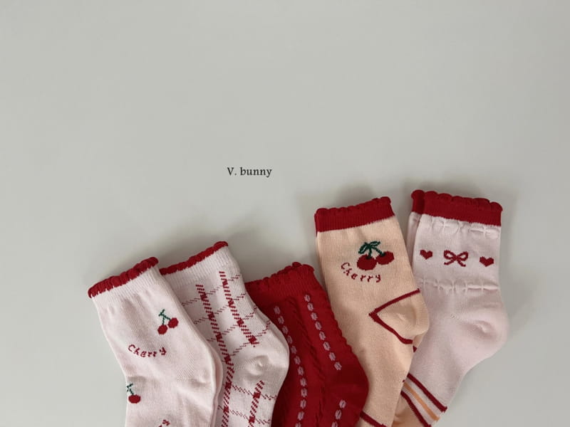 V Bunny - Korean Children Fashion - #kidsstore - Ribbon Check Socks Set - 9