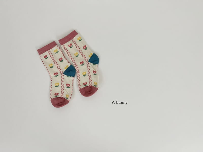 V Bunny - Korean Children Fashion - #kidsstore - Love Flower Socks Set - 7