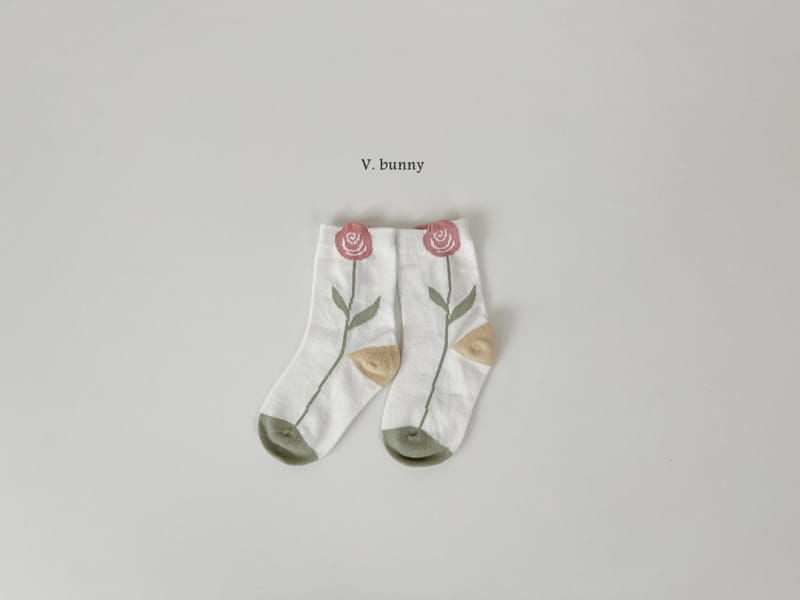 V Bunny - Korean Children Fashion - #kidsstore - Dia Flower Socks Set - 6