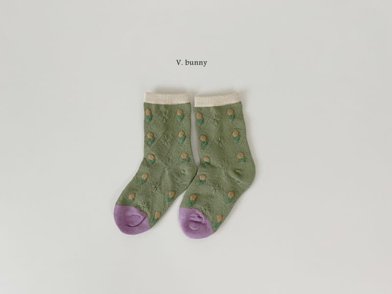 V Bunny - Korean Children Fashion - #kidsstore - Flower Socks Set - 3