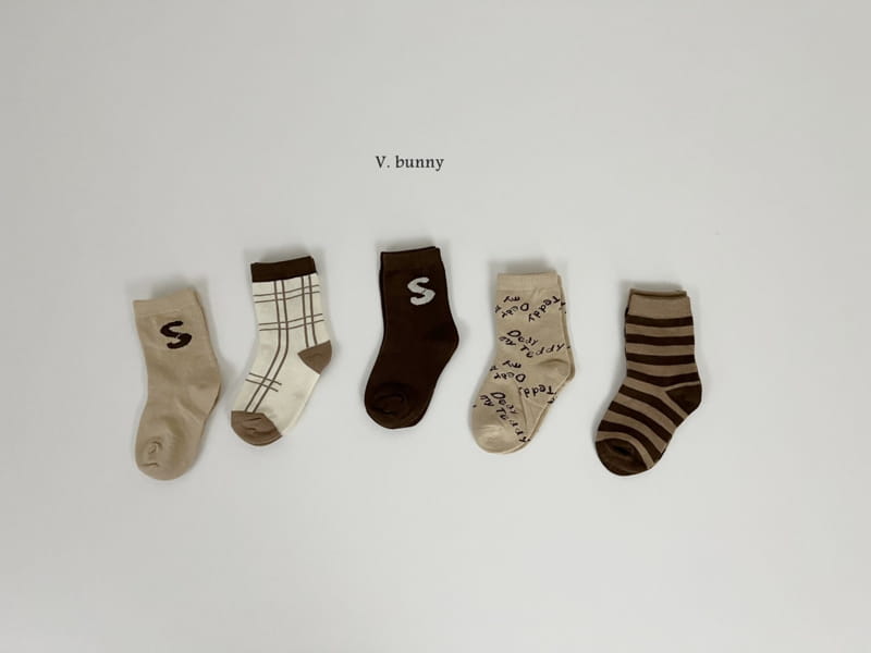 V Bunny - Korean Children Fashion - #kidsstore - S Teddy Socks Set