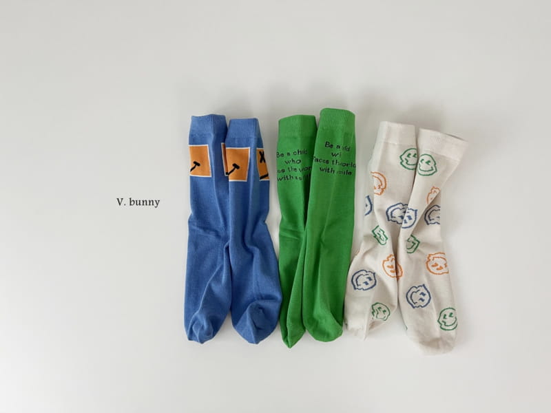 V Bunny - Korean Children Fashion - #kidzfashiontrend - Square Smile Socks Set - 8