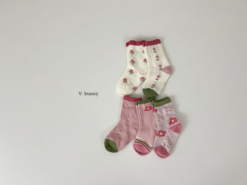 V Bunny - Korean Children Fashion - #kidzfashiontrend - Pink Bear Socks Set - 11