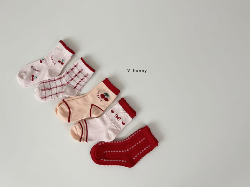 V Bunny - Korean Children Fashion - #kidzfashiontrend - Ribbon Check Socks Set - 10