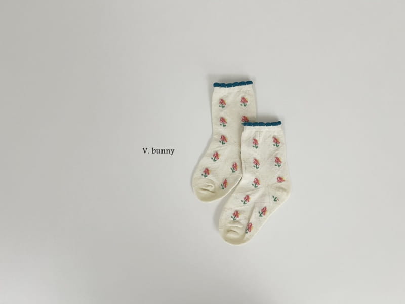 V Bunny - Korean Children Fashion - #kidzfashiontrend - Love Flower Socks Set - 8