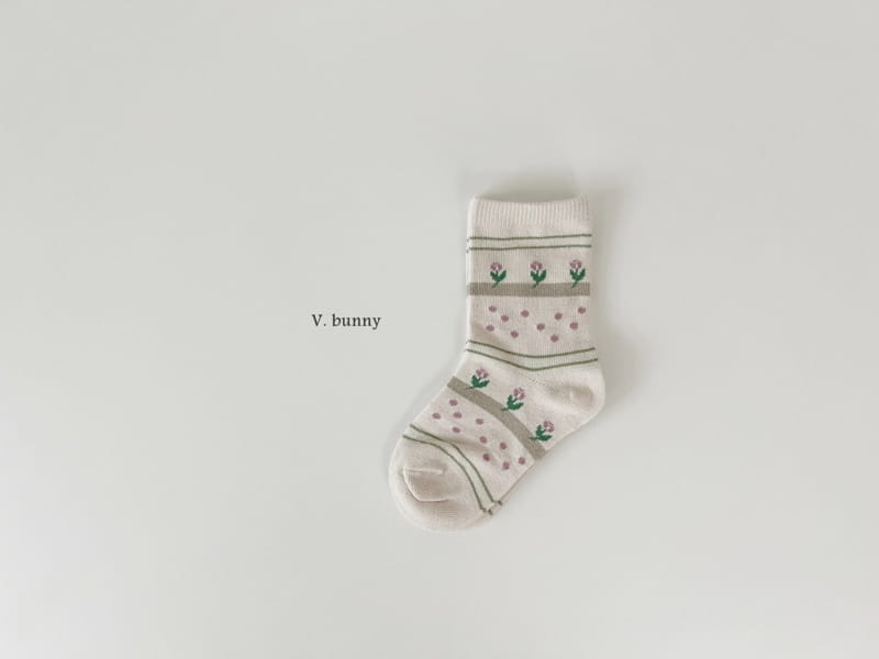 V Bunny - Korean Children Fashion - #kidsstore - Flower Socks Set - 4