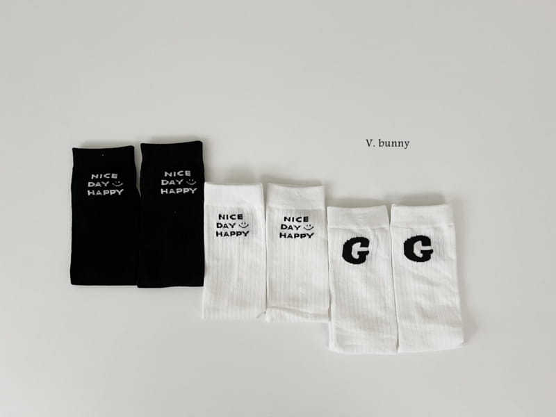 V Bunny - Korean Children Fashion - #magicofchildhood - Happy Day Socks Set - 10