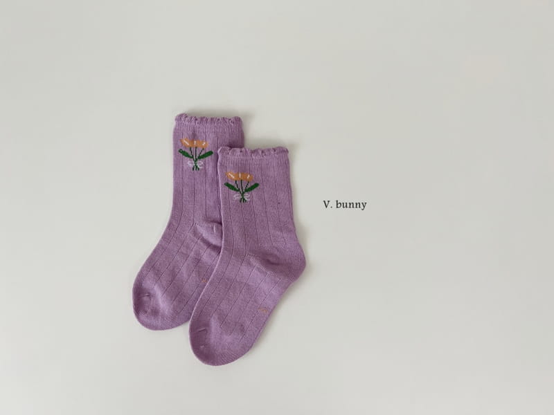 V Bunny - Korean Children Fashion - #magicofchildhood - Flower Socks Set - 7