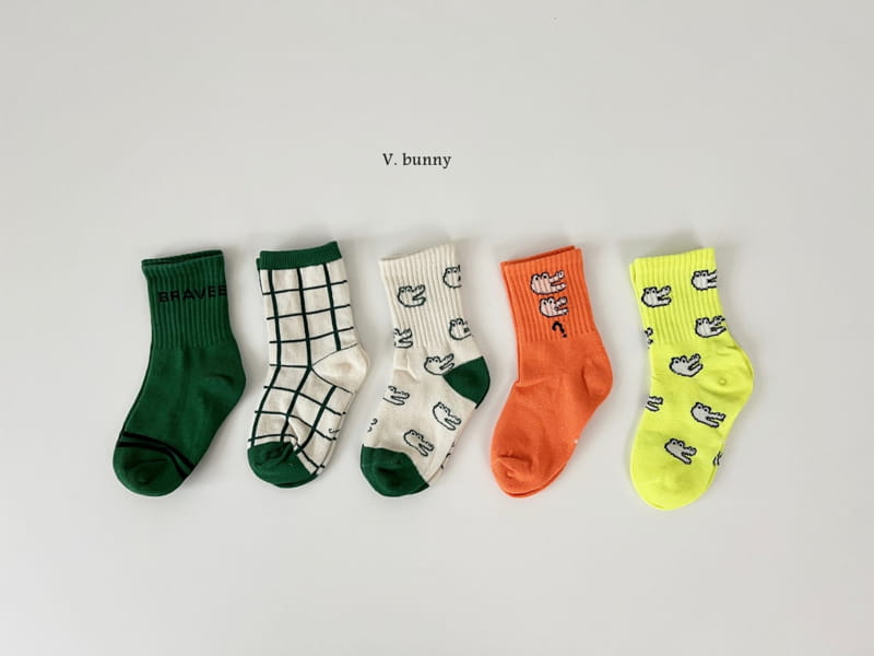 V Bunny - Korean Children Fashion - #magicofchildhood - Crocodile Socks Set