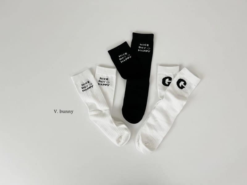 V Bunny - Korean Children Fashion - #minifashionista - Happy Day Socks Set - 11