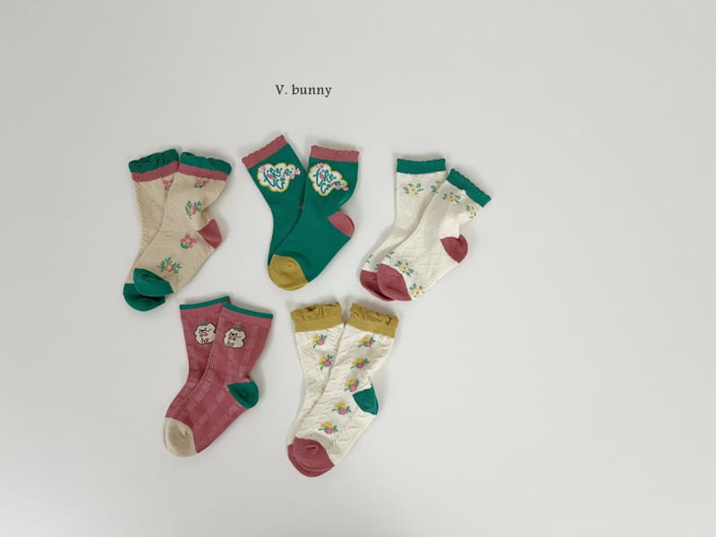 V Bunny - Korean Children Fashion - #prettylittlegirls - Green Garden Socks Set - 11