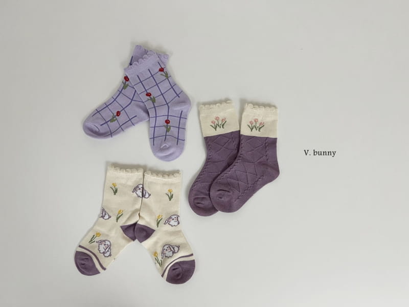 V Bunny - Korean Children Fashion - #prettylittlegirls - Tulip Socks Set - 10