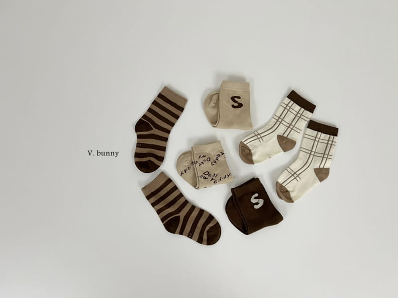 V Bunny - Korean Children Fashion - #stylishchildhood - S Teddy Socks Set - 10