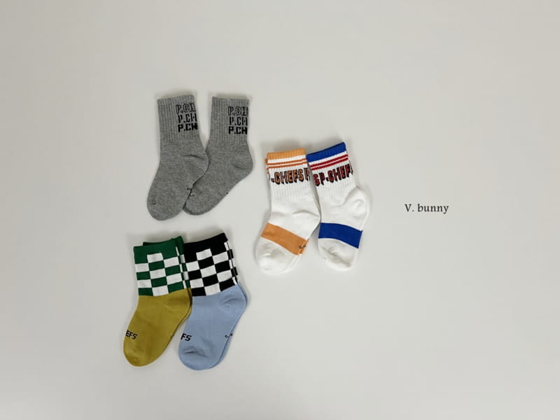 V Bunny - Korean Children Fashion - #stylishchildhood - Half Check Socks Set - 7