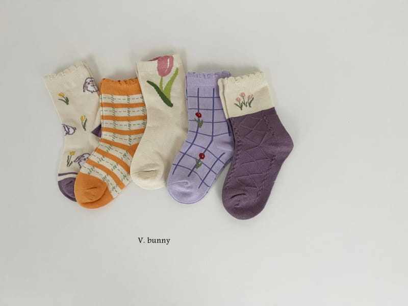 V Bunny - Korean Children Fashion - #todddlerfashion - Tulip Socks Set - 11