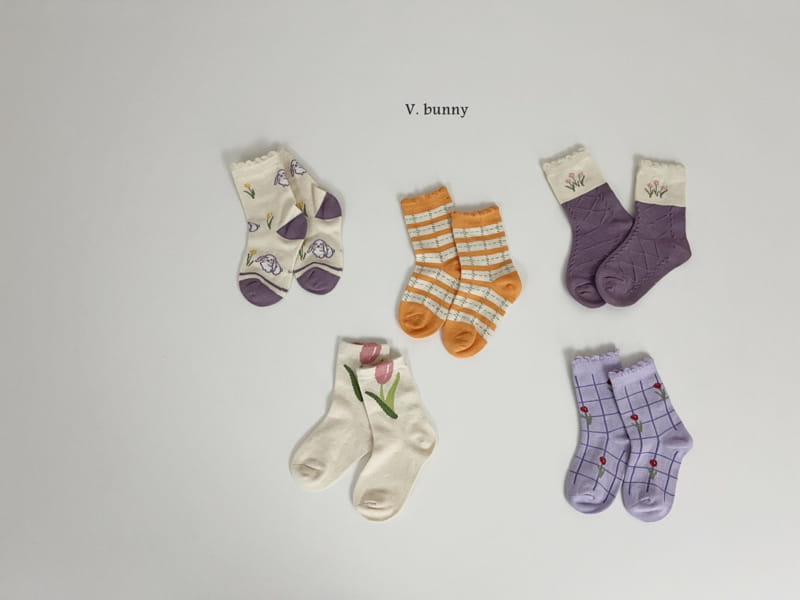 V Bunny - Korean Children Fashion - #toddlerclothing - Tulip Socks Set - 12