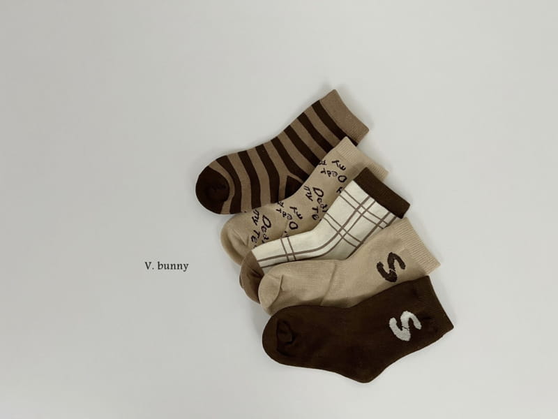 V Bunny - Korean Children Fashion - #toddlerclothing - S Teddy Socks Set - 9