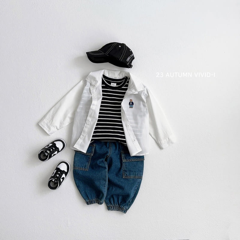 Vivid I - Korean Children Fashion - #Kfashion4kids - Daily Stripes Tee - 3